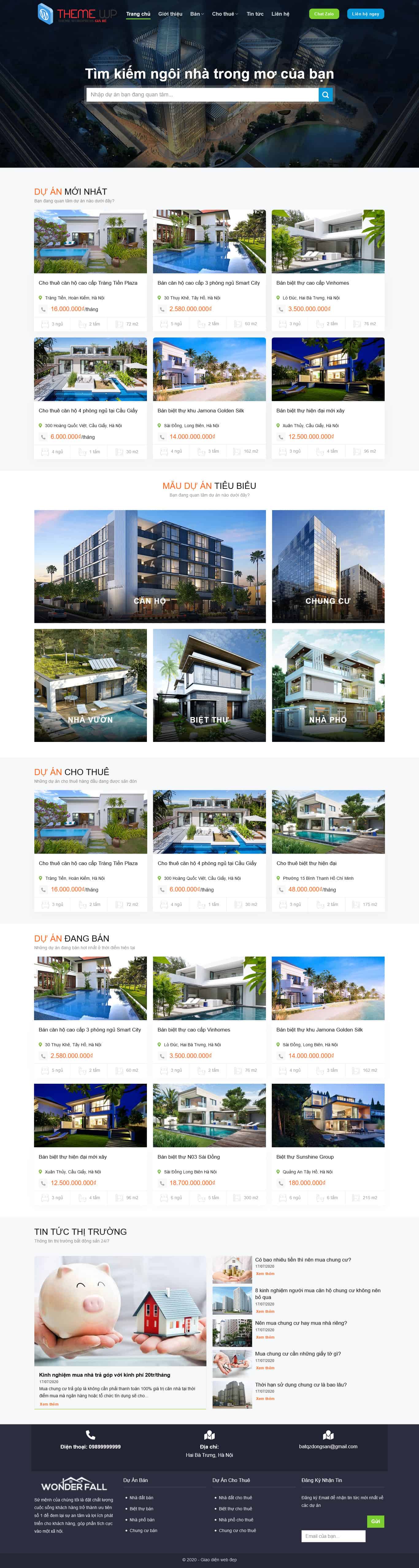 Theme WP Bất động sản Luxy 16 Giá rẻ | Giao diện hiện đại | Tối ưu tìm kiếm