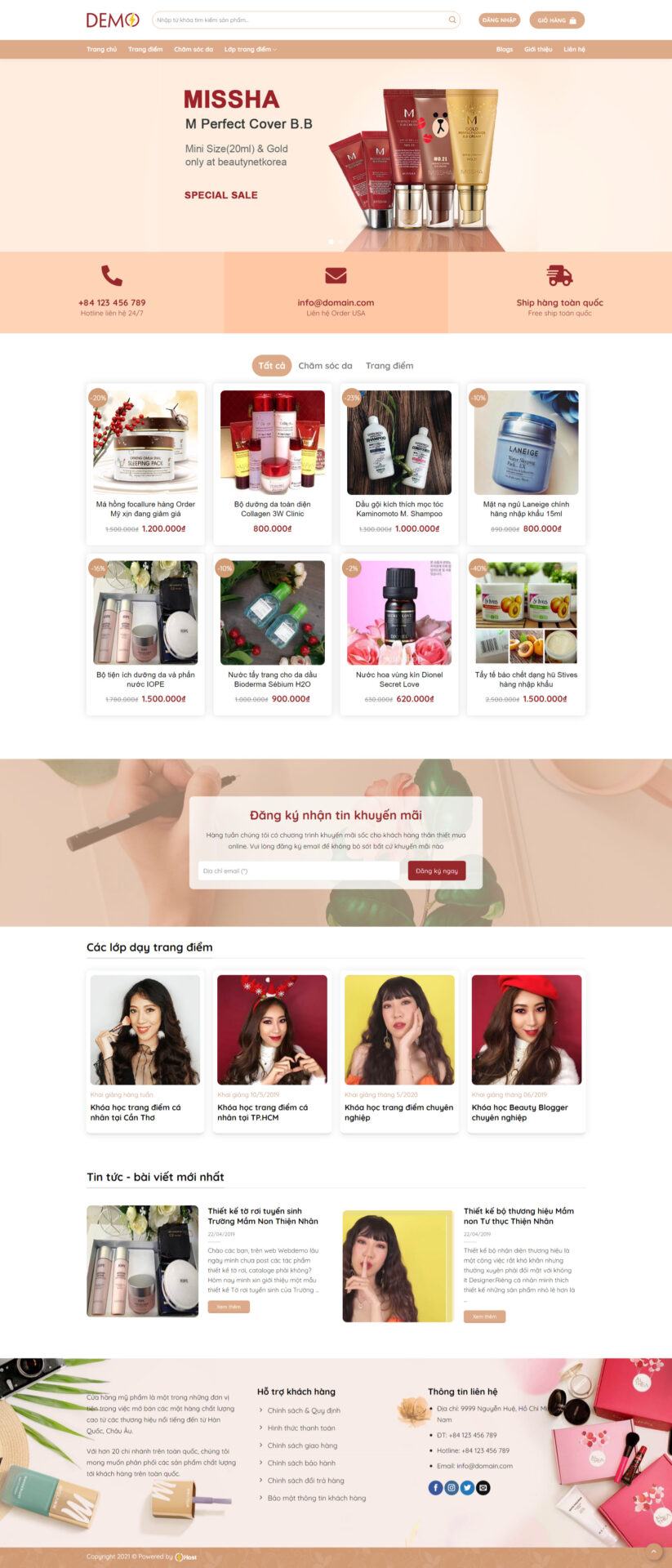 Theme WP Cửa Hàng Mỹ Phẩm Giá rẻ | Chuẩn SEO